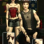 Тату сет vatore Sims 4
