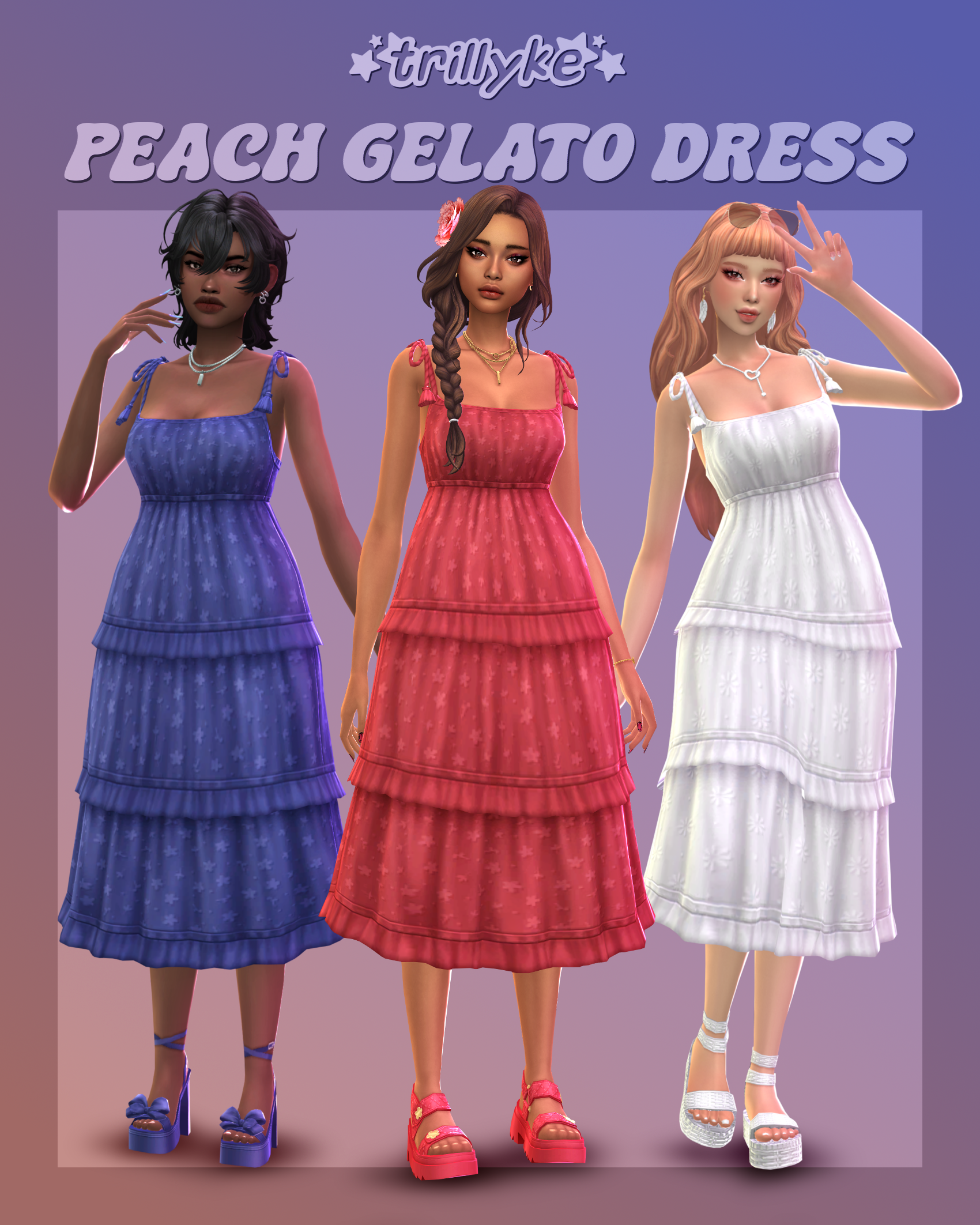 Сарафан Peach Gelato Dress Sims 4