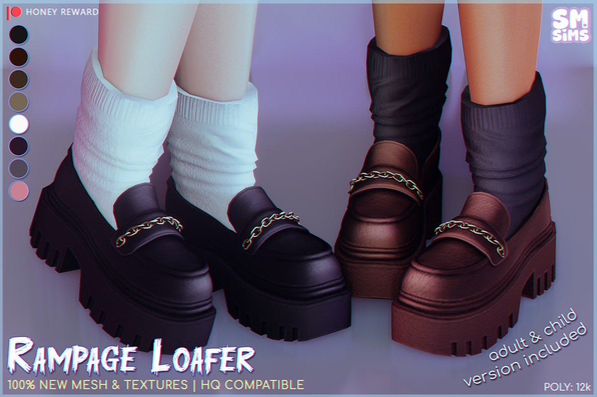 Лоферы с носками Rampage Loafer Sims 4