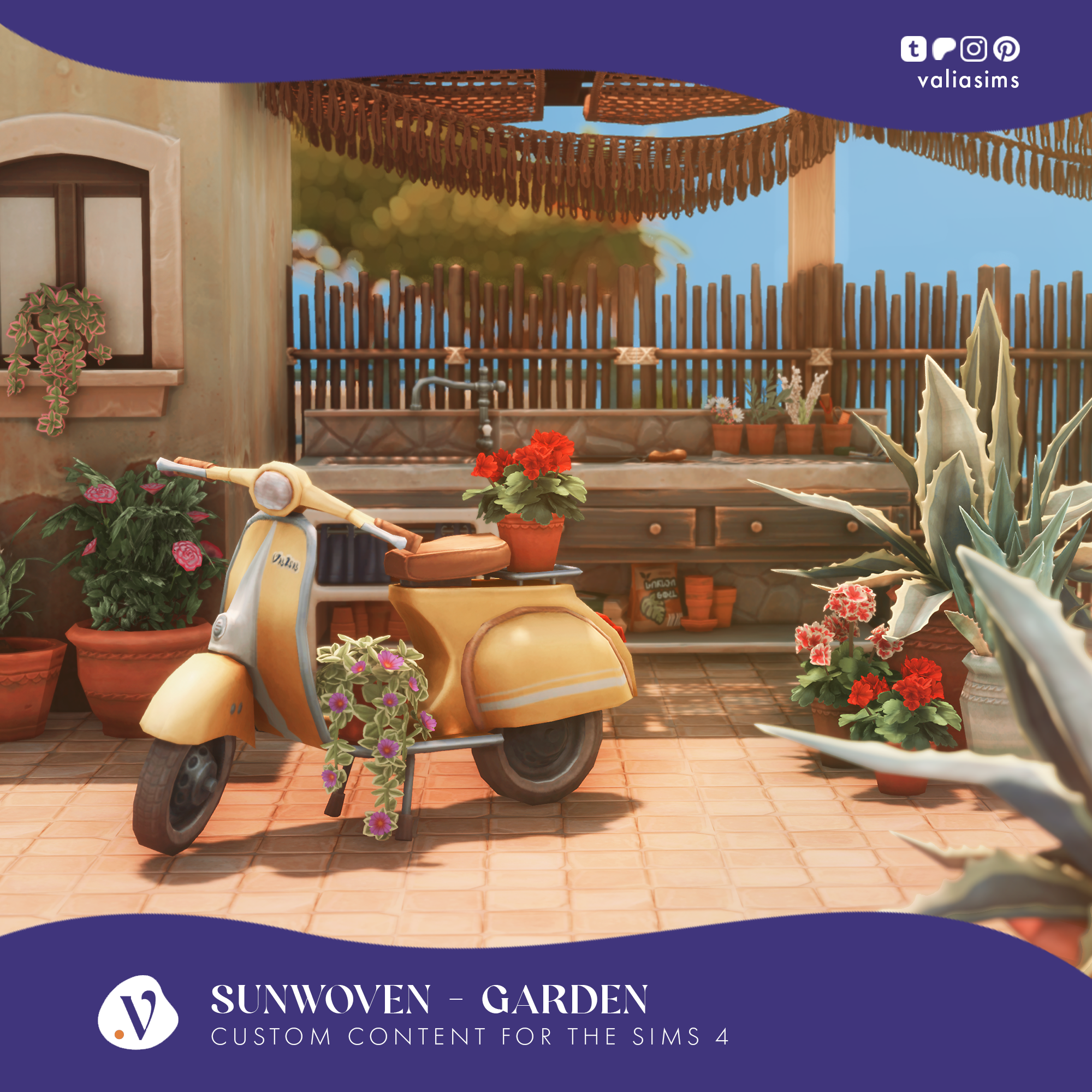 Сет Sunwoven Garden Sims 4
