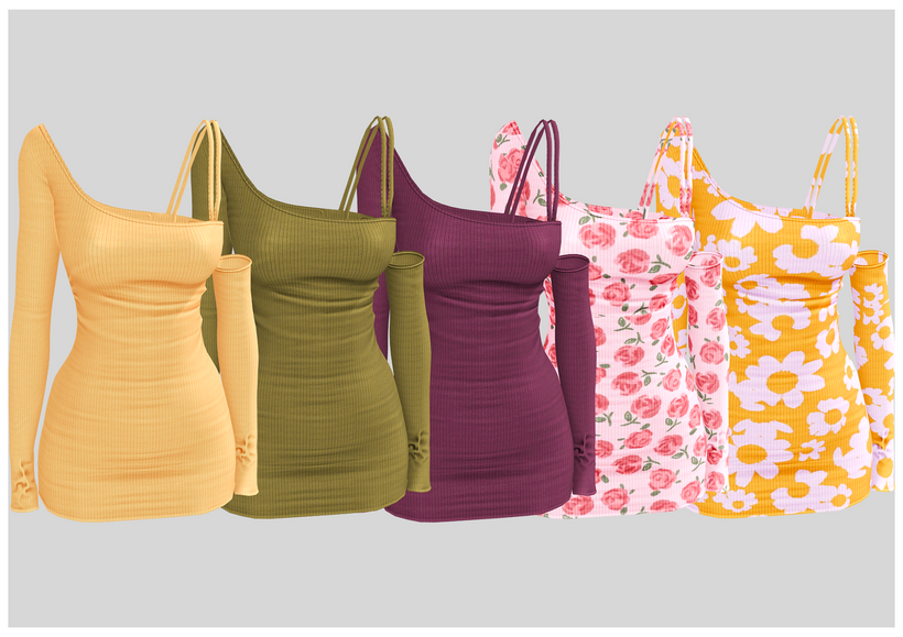 Платье Aven Midi Dress Sims 4