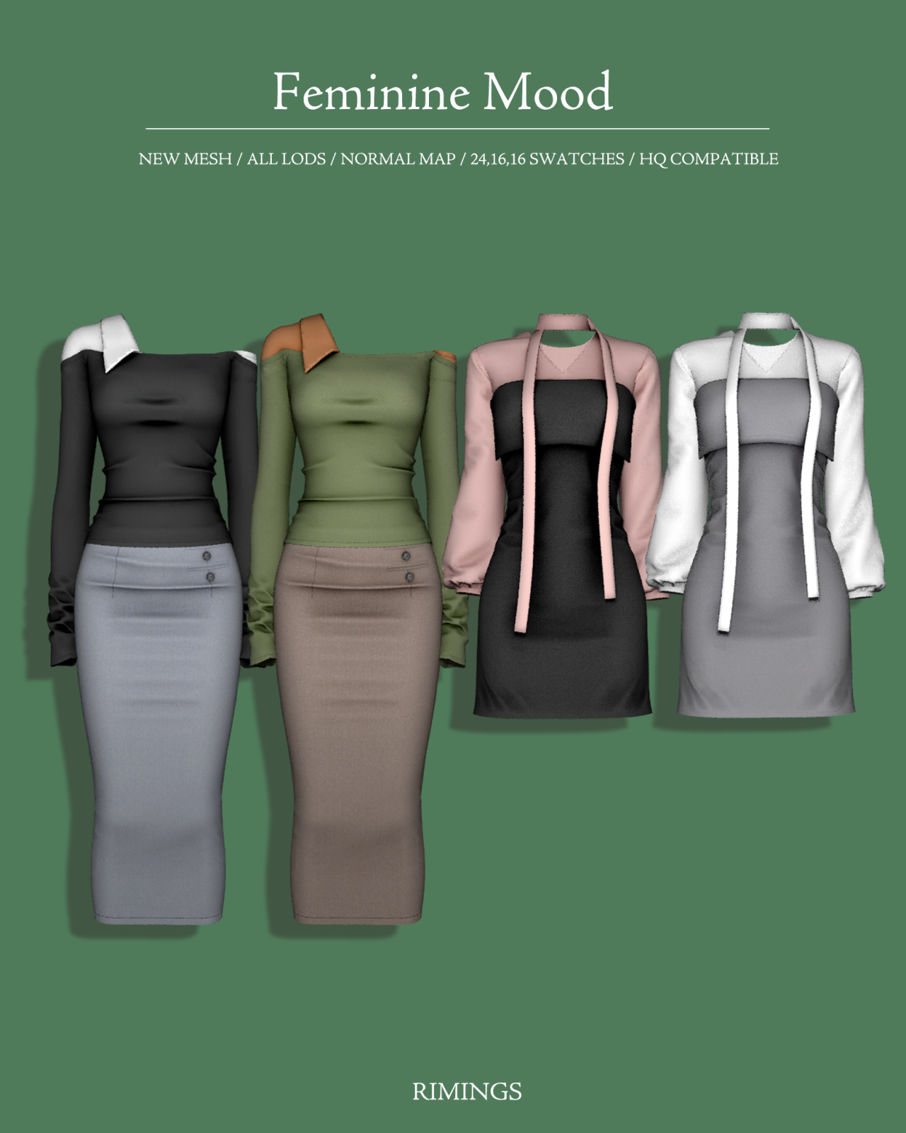 Сет Feminine Mood Sims 4