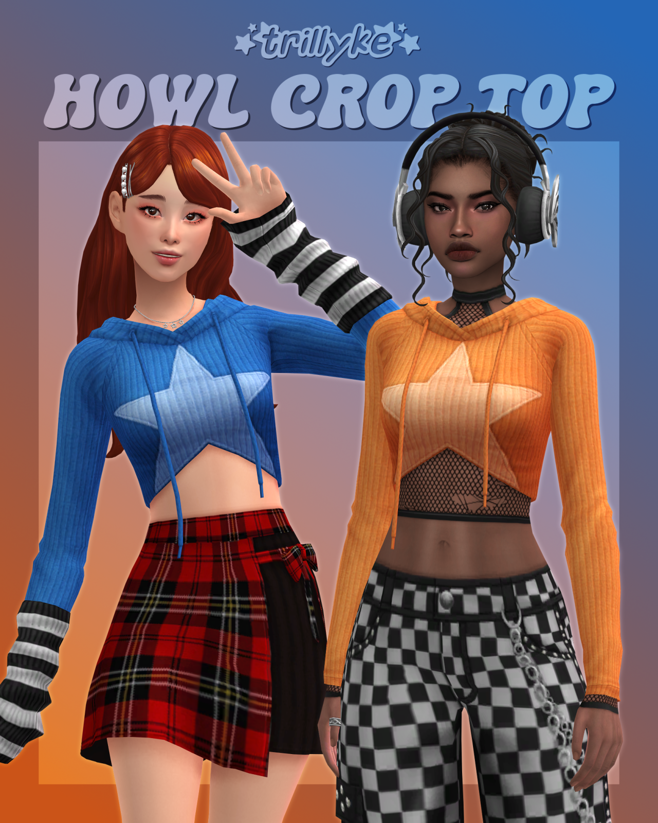 Худи Howl Crop Top Sims 4