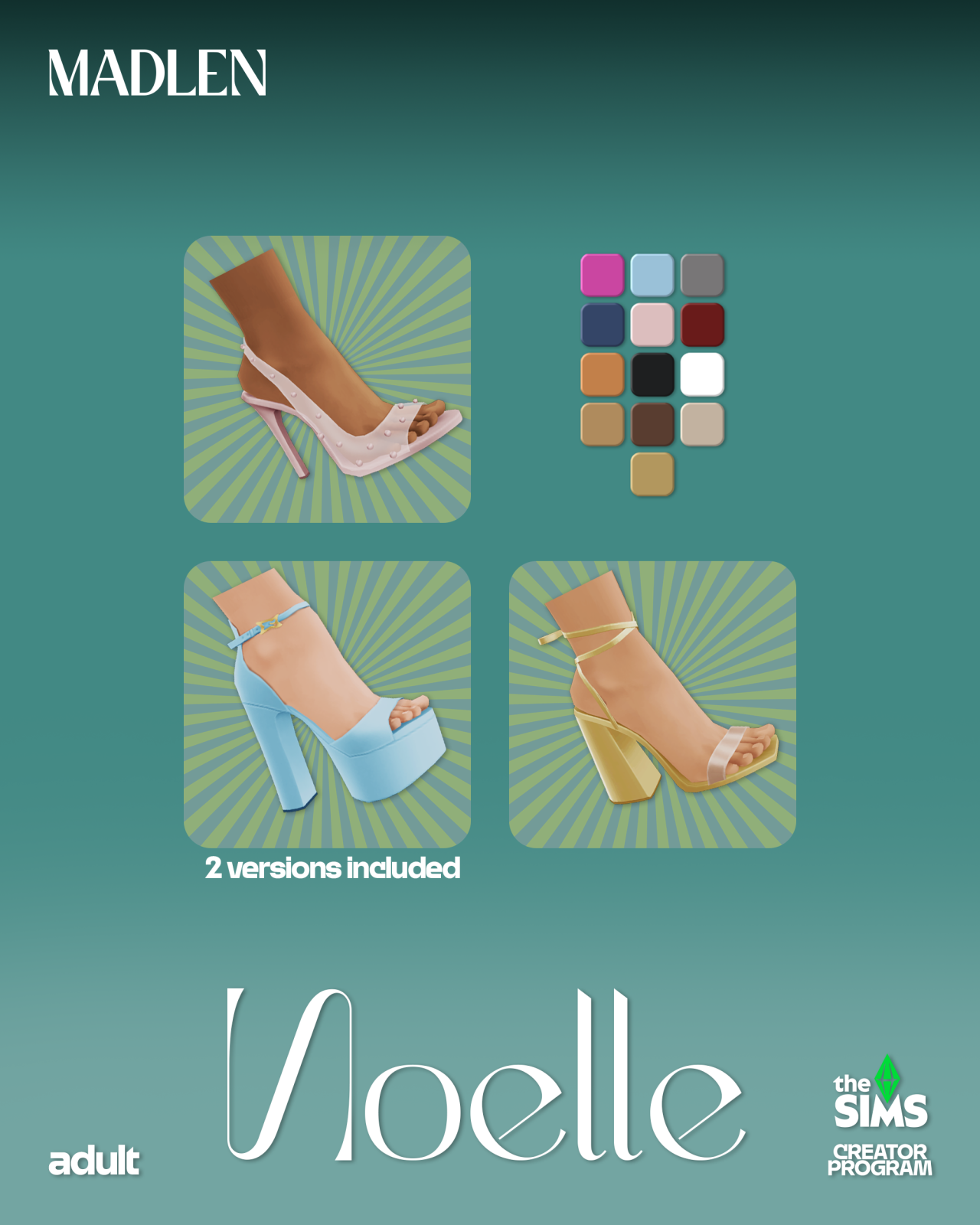 Мини-коллекция женской обуви Noelle Set Sims 4