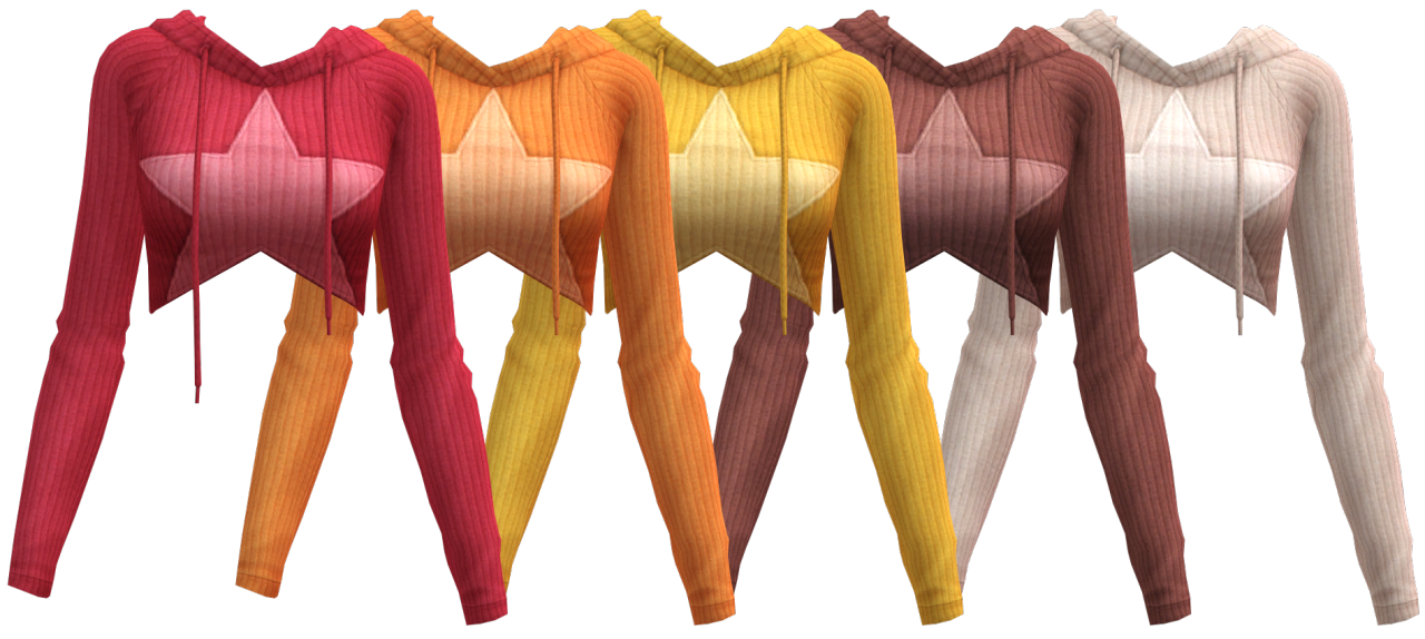 Худи Howl Crop Top Sims 4