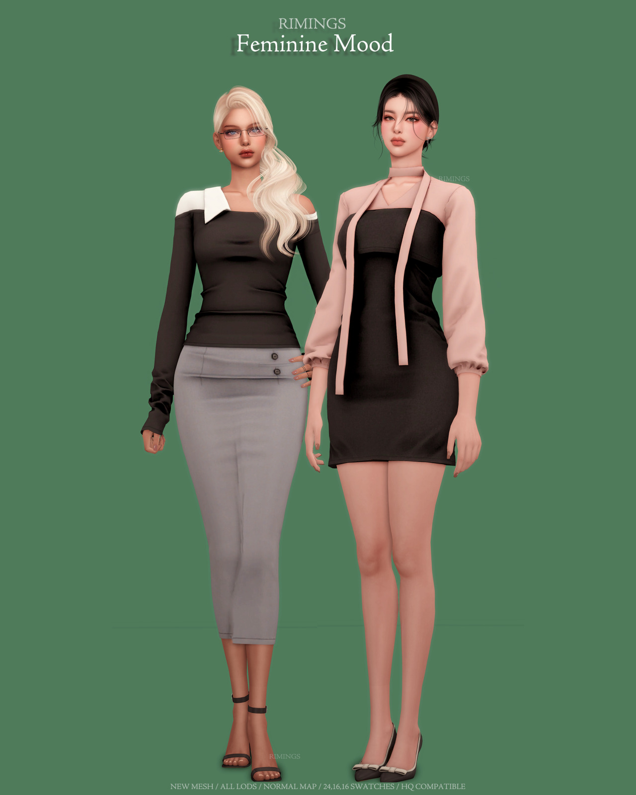 Сет Feminine Mood Sims 4