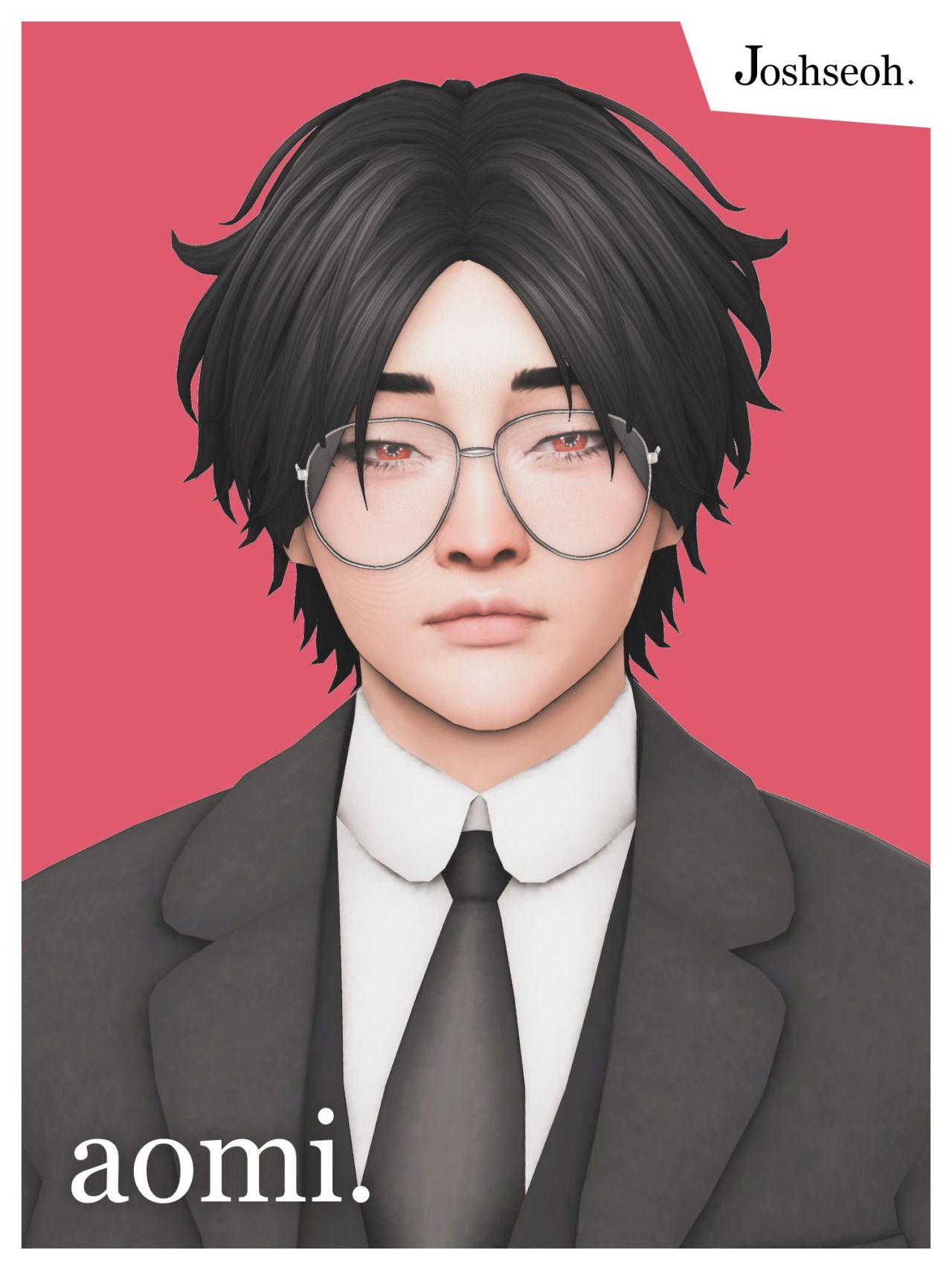 Прическа Aomi Hair Sims 4