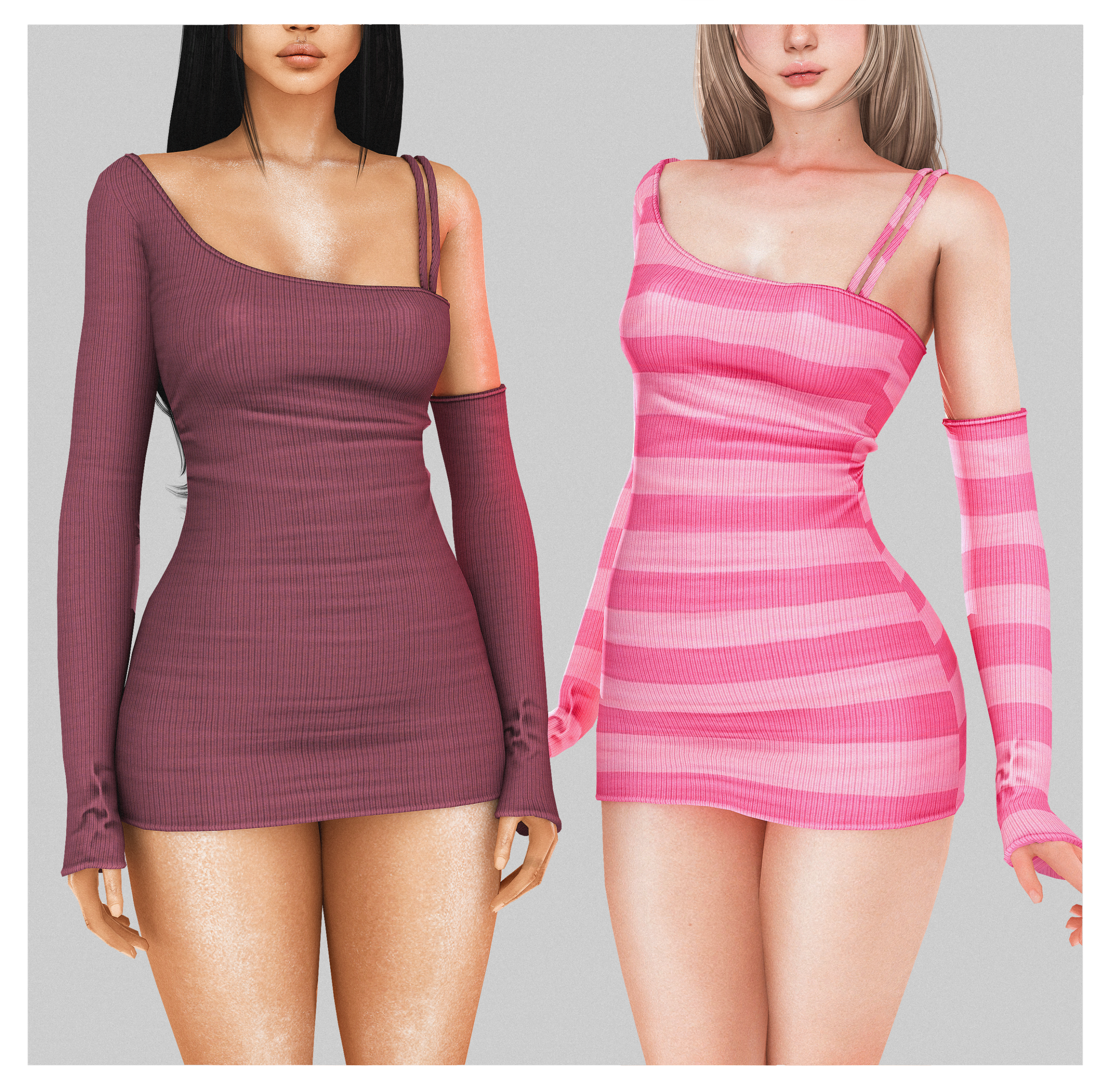 Платье Aven Midi Dress Sims 4