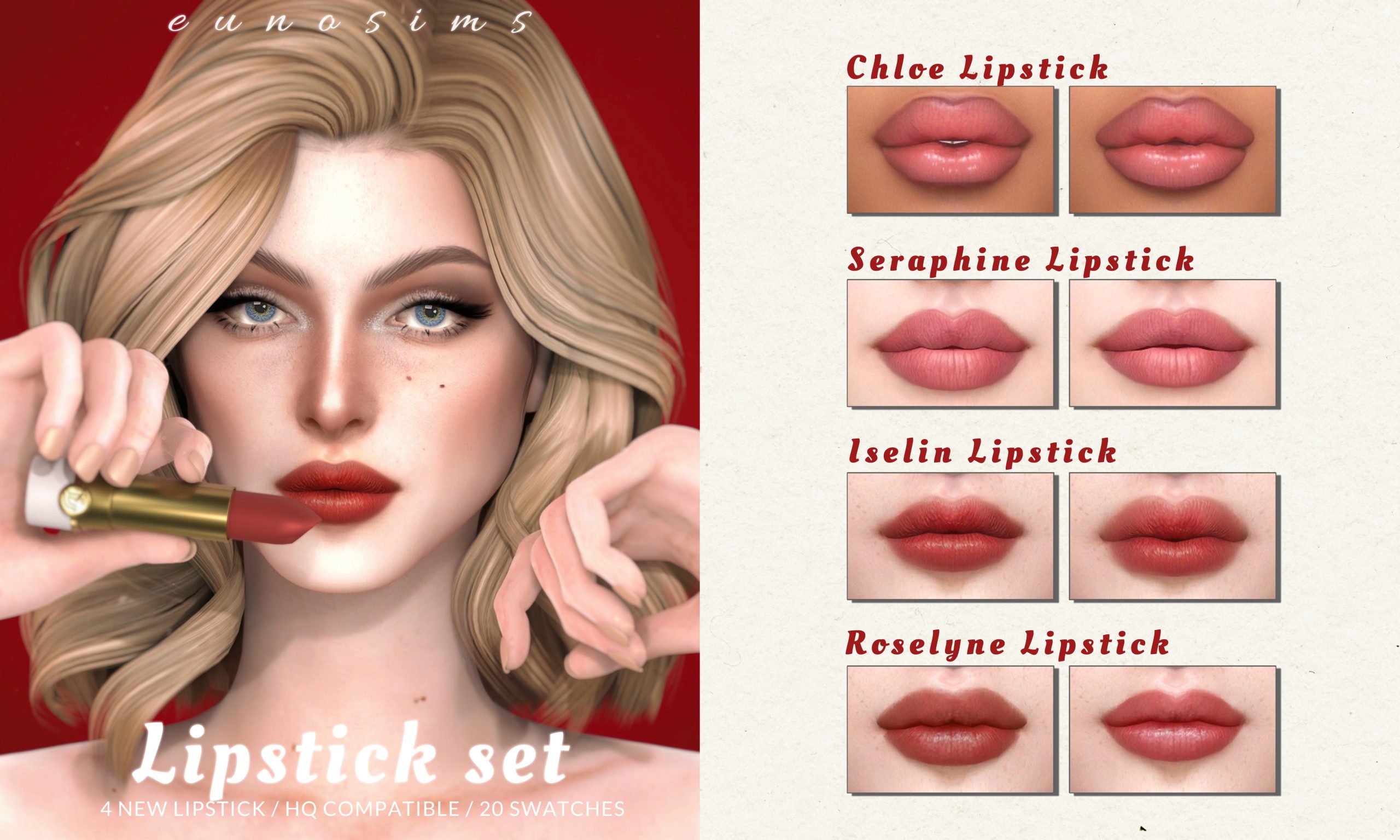 Помады Lipstick Set Sims 4