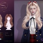 Женская прическа 030725_double wavy ponytail hair Sims 4