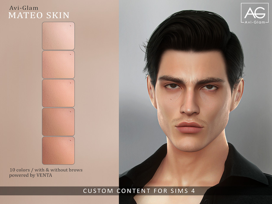 Мужской скинтон Mateo Skin Sims 4
