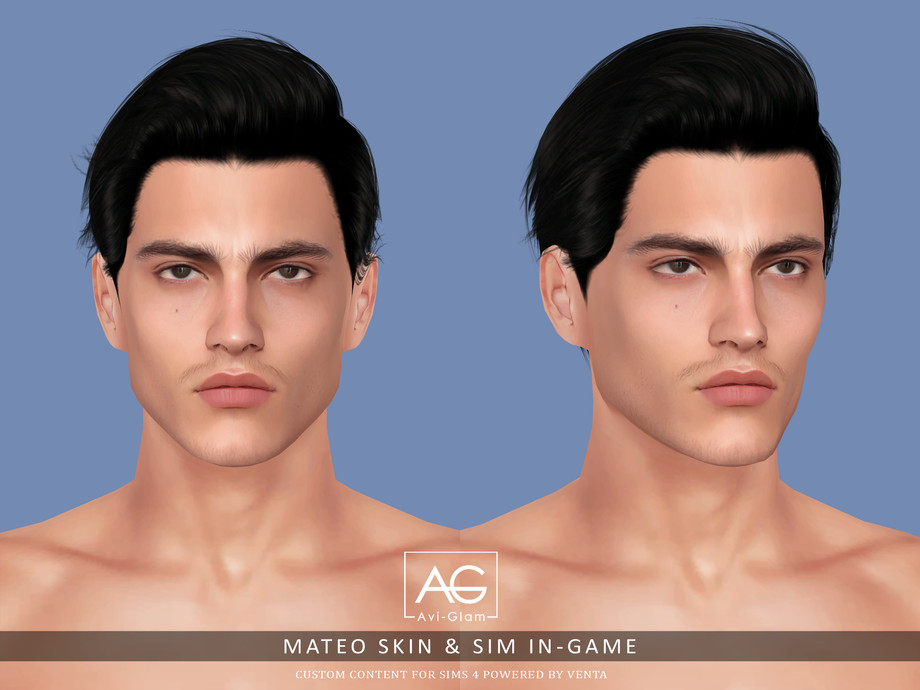 Мужской скинтон Mateo Skin Sims 4