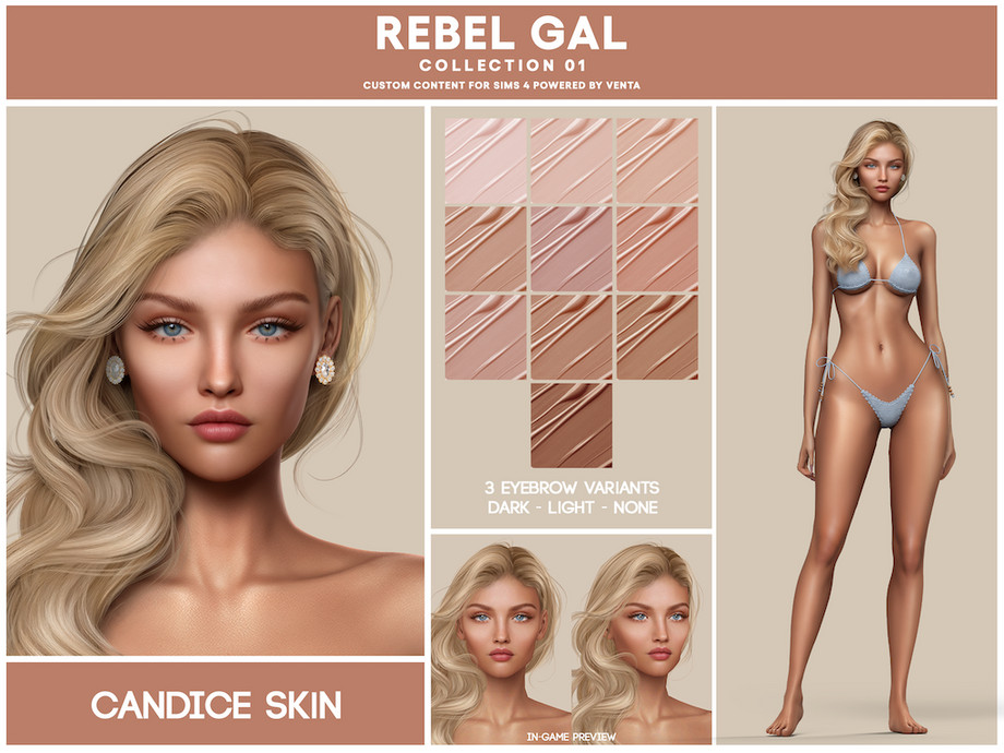 Скинтон Candice Skin Sims 4