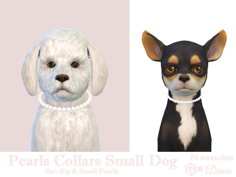 Жемчужные ошейники для питомцев Pearls Collars Set Sims 4