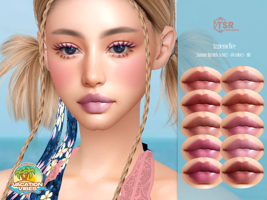 Набор косметики IMF Sunnie Lipstick N.662 & Sunnie Blush N.199 VACATION VIBES Sims 4