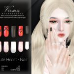 Маникюр Cute Heart - Nail Sims 4