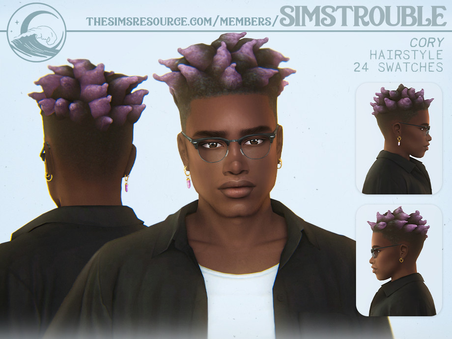 Мужская прическа Cory Hairstyle Sims 4