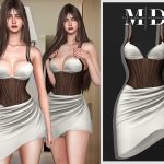 Платье Simple Corset Dress NA029 Sims 4
