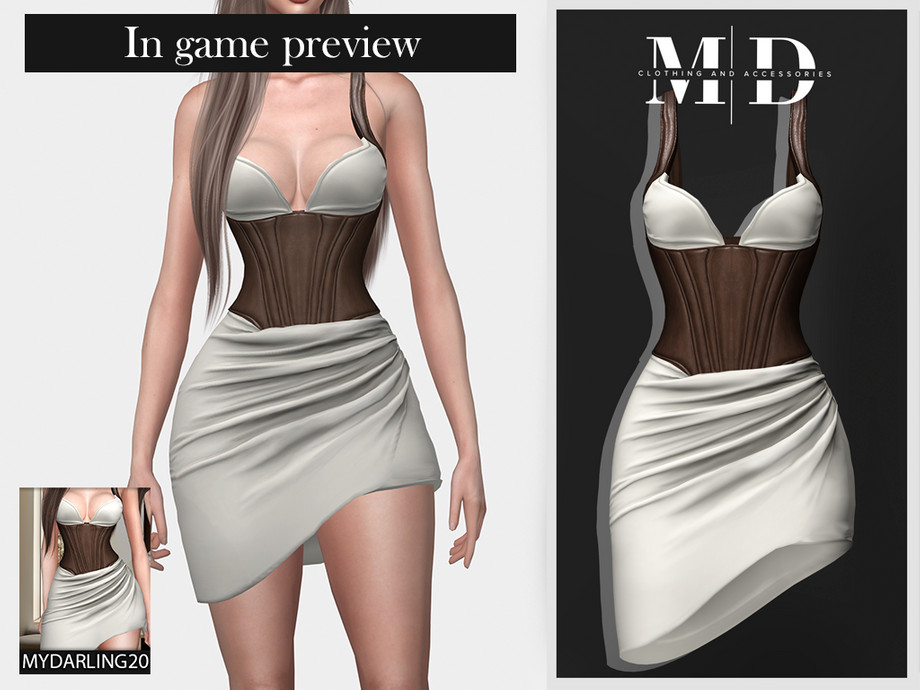 Платье Simple Corset Dress NA029 Sims 4
