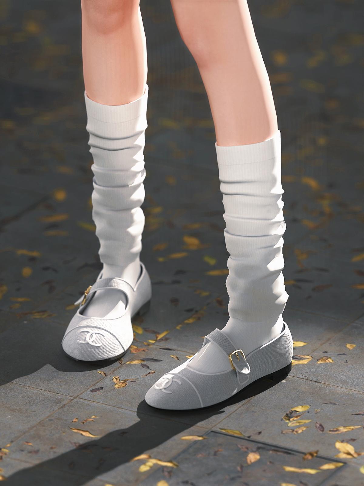 Обувь Chanel Low Heel Mary Jeans Sims 4
