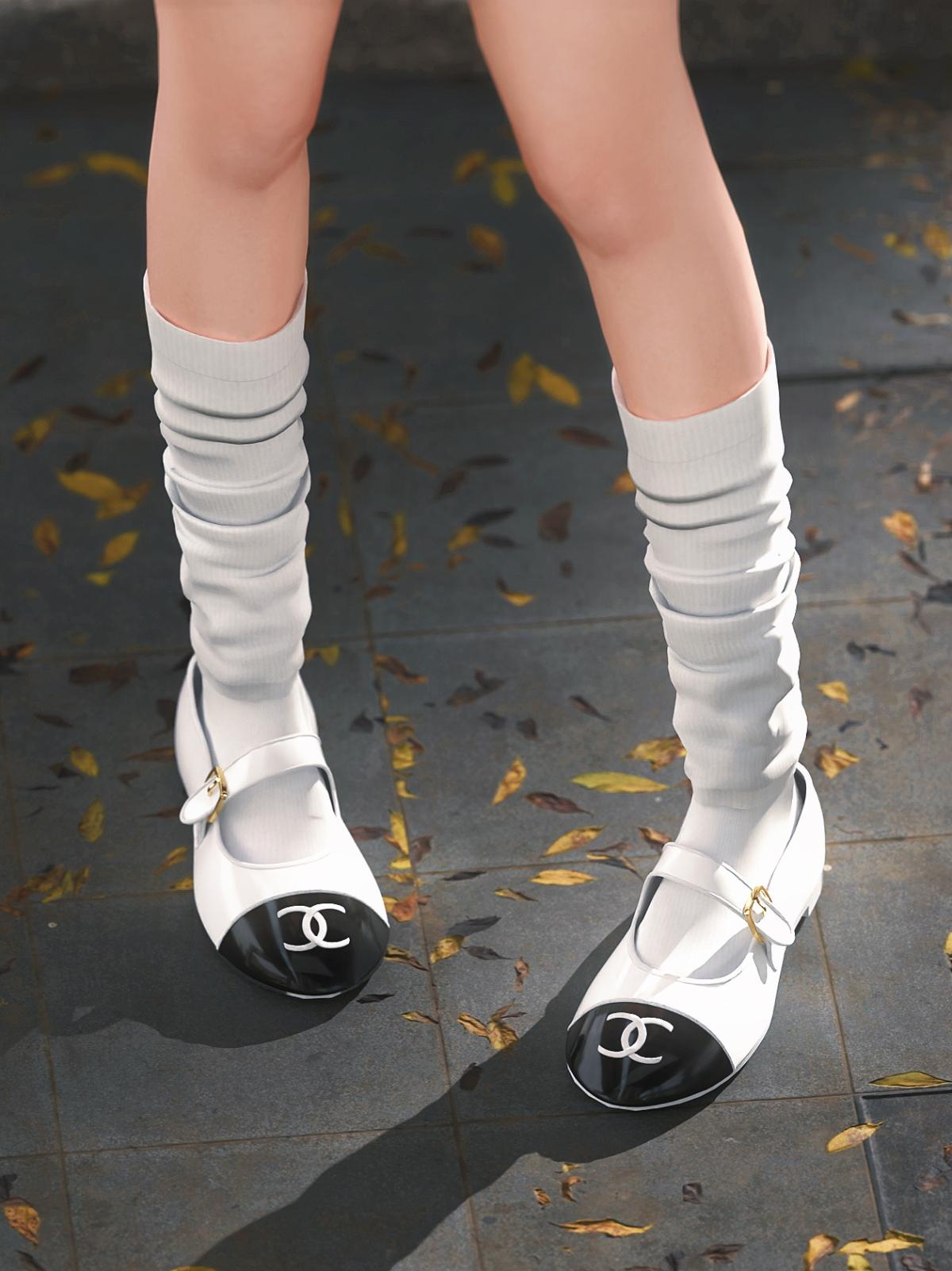 Обувь Chanel Low Heel Mary Jeans Sims 4