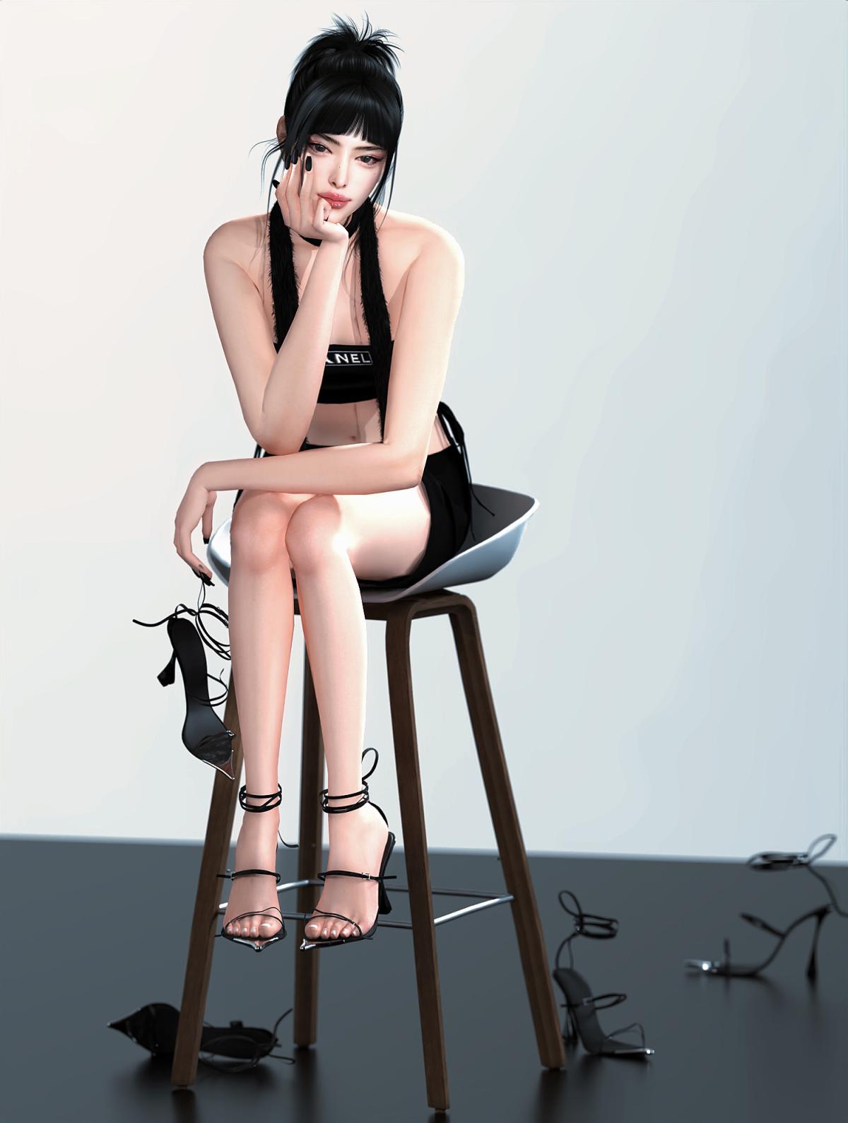 Босоножки Mugler Strappy Sandals Sims 4