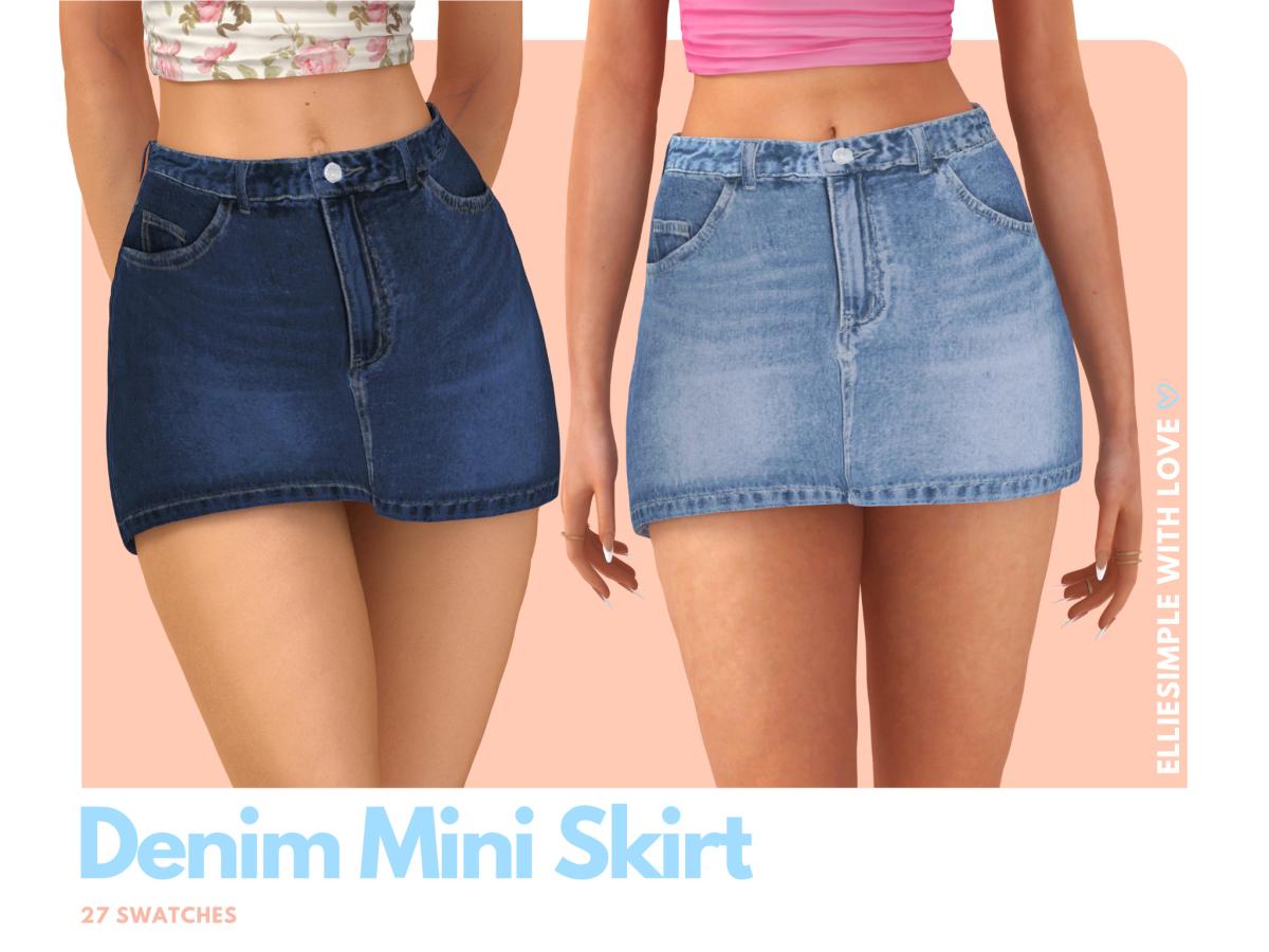 Юбка Denim Mini Skirt Sims 4