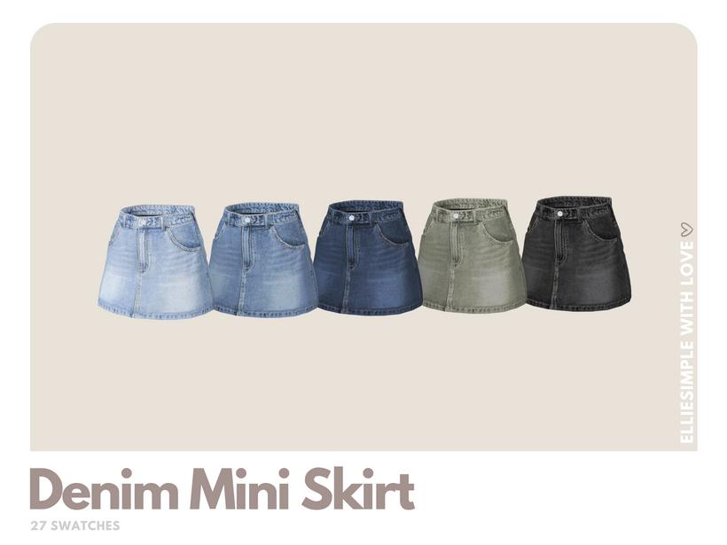 Юбка Denim Mini Skirt Sims 4