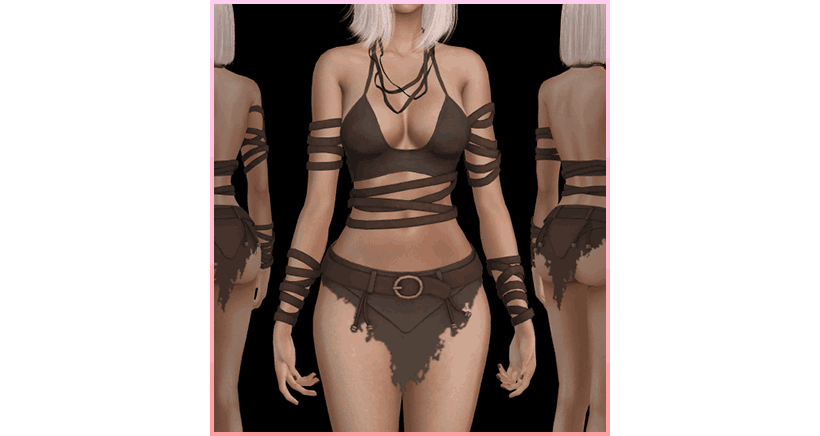 Первобытный наряд Primal Outfit Sims 4