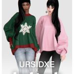 Праздничные свитера Noel Sweater - Collab with URSIDXE Sims 4 Праздничные свитера Noel Sweater - Collab with URSIDXE Sims 4