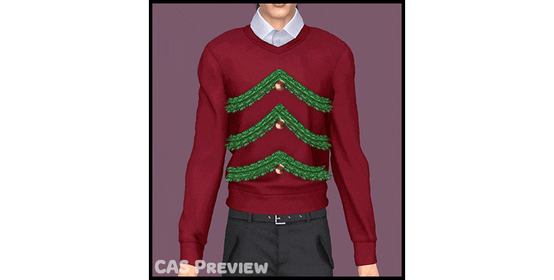 Праздничный джемпер Nico Tinsel Jumper Sims 4