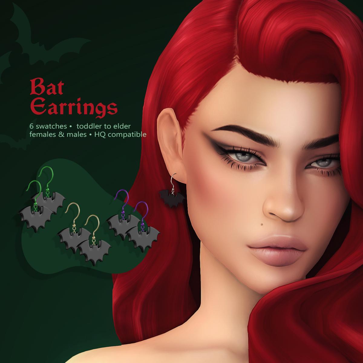 Серьги Bat Earrings Sims 4