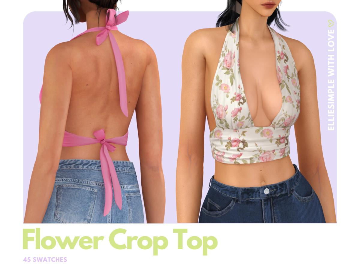 Топ Flower Crop Top Sims 4
