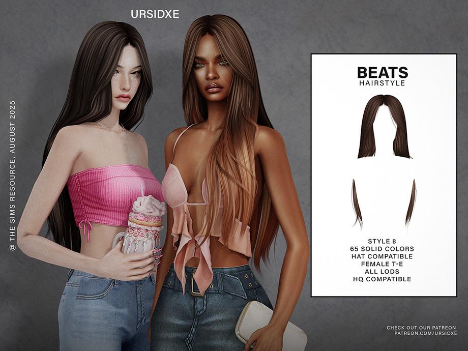 Прическа Beats Hairstyle Sims 4