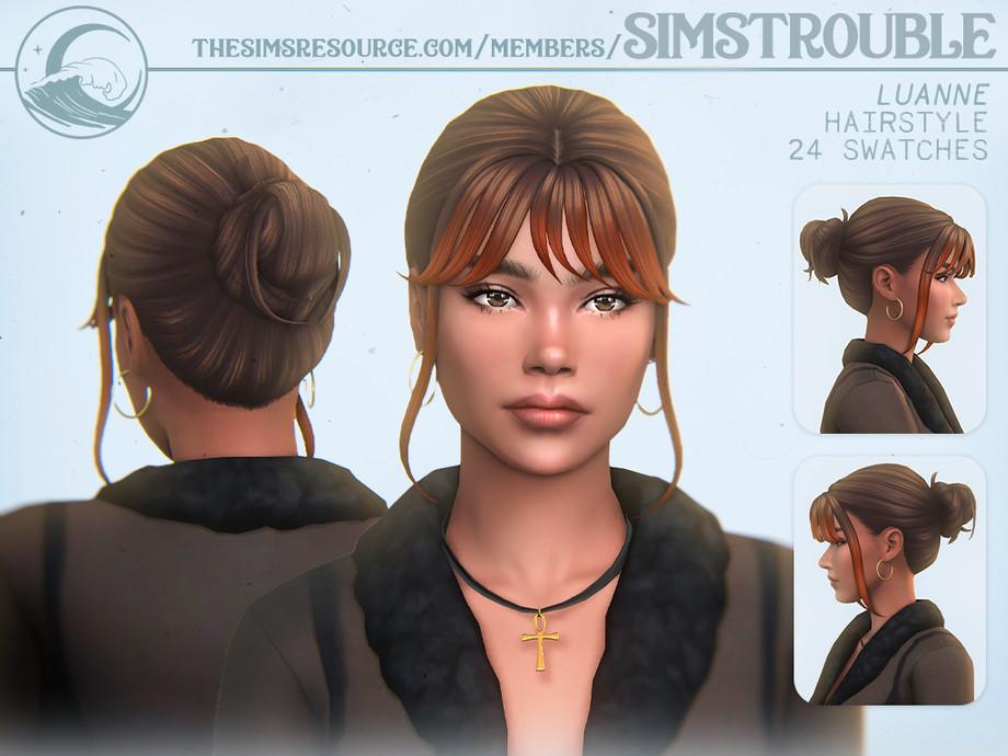 Прическа Luanne Hairstyle Bun Version Sims 4