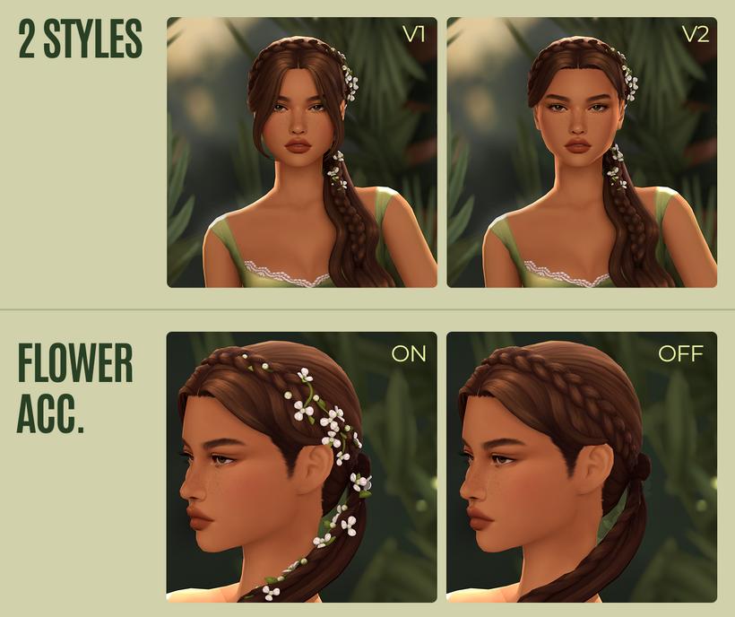 Прическа Marisol Hair Sims 4