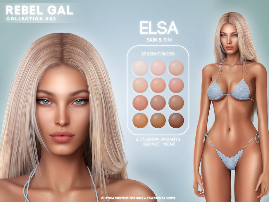 Скинтон Elsa Skin Sims 4