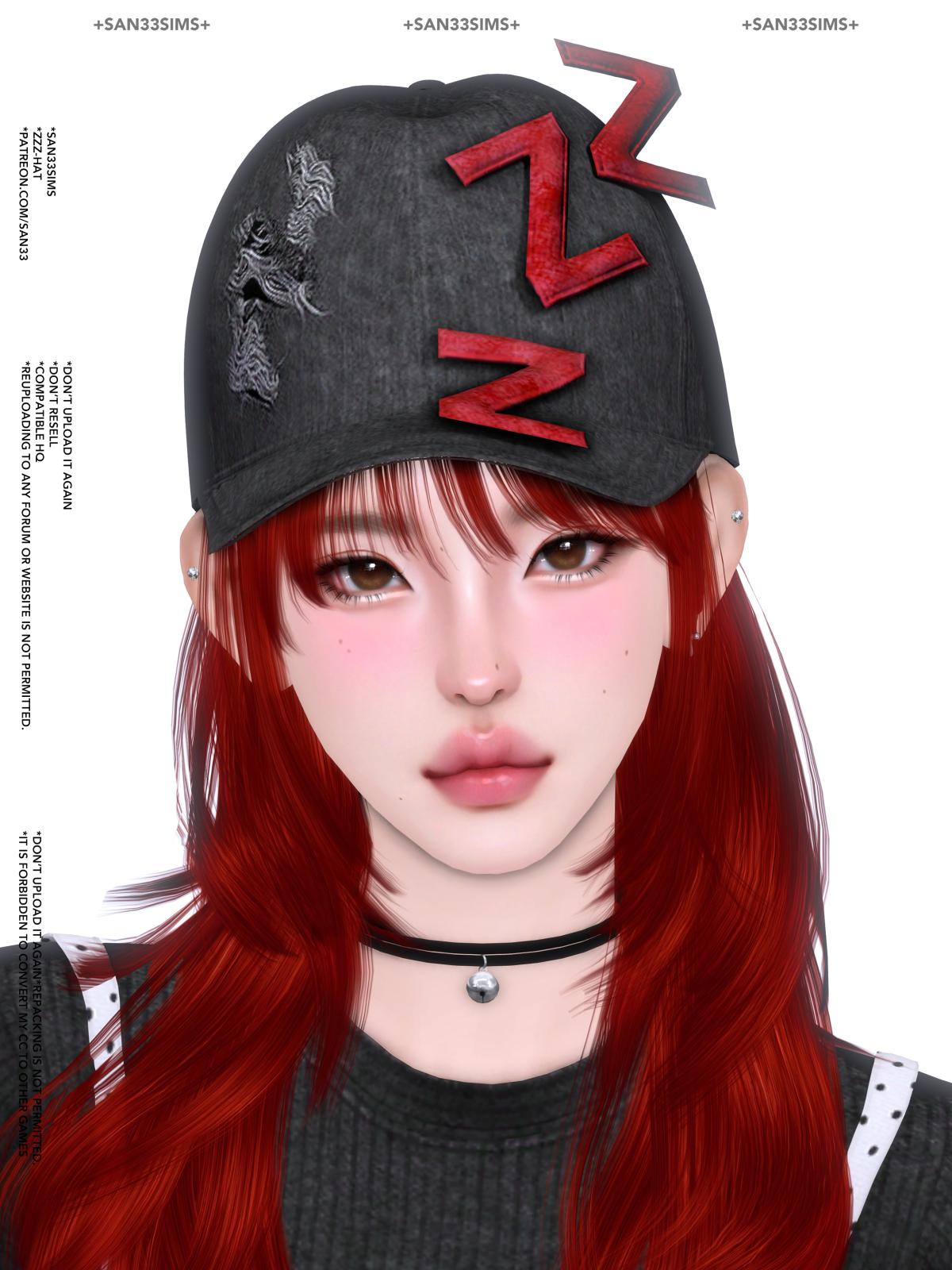 Бейсболка ZZZ HAT Sims 4