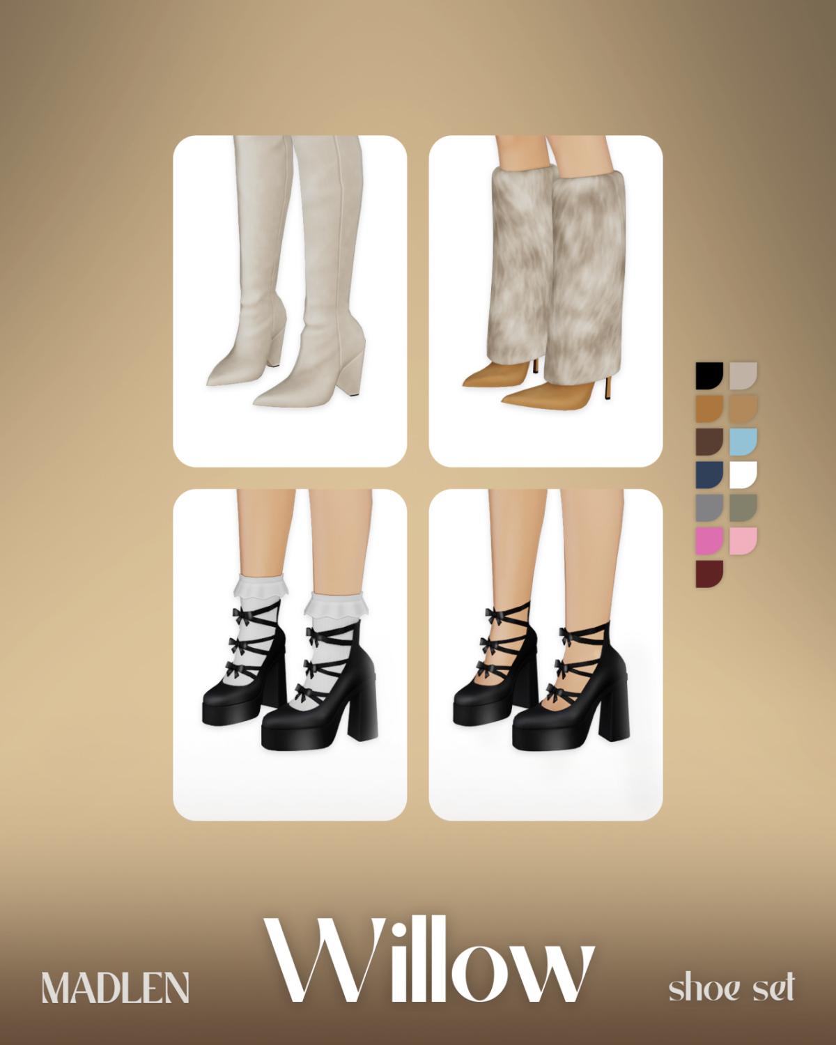 Коллекция обуви Willow Shoe Set Sims 4