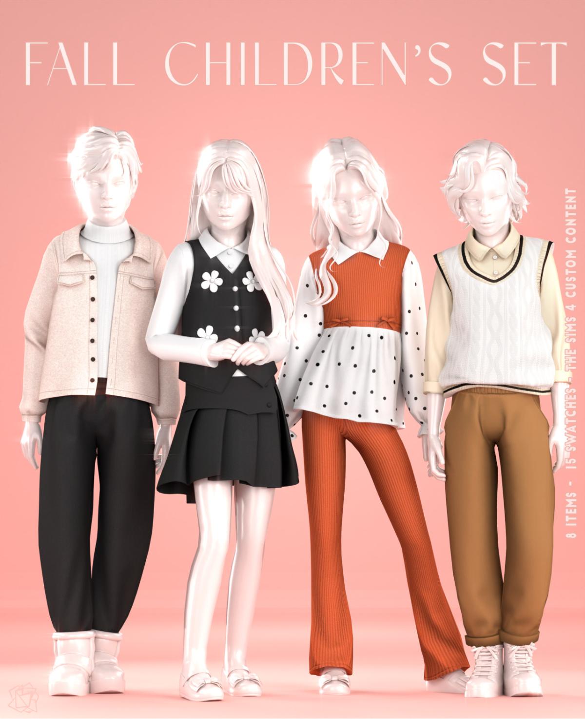 Одежда Fall Children's Set Sims 4