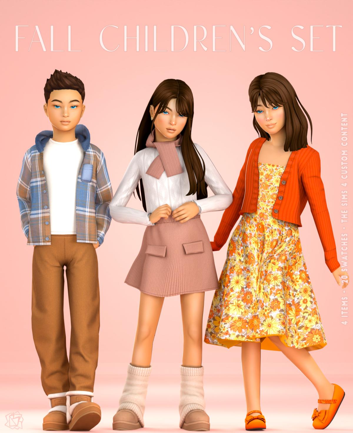 Одежда Fall Children's Set Sims 4