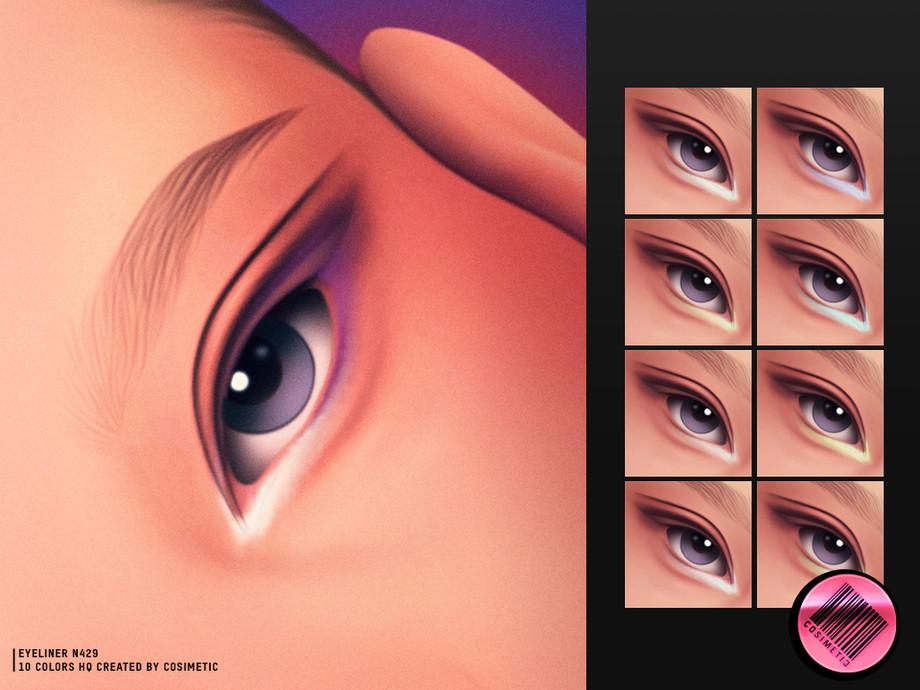 Подводка для глаз Blurred Wing Eyeliner N429 Sims 4