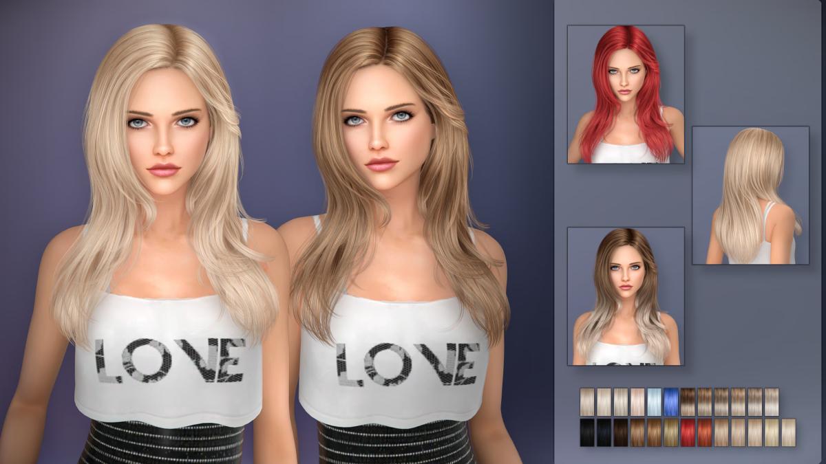 Прическа Nadine Hairstyle Sims 4