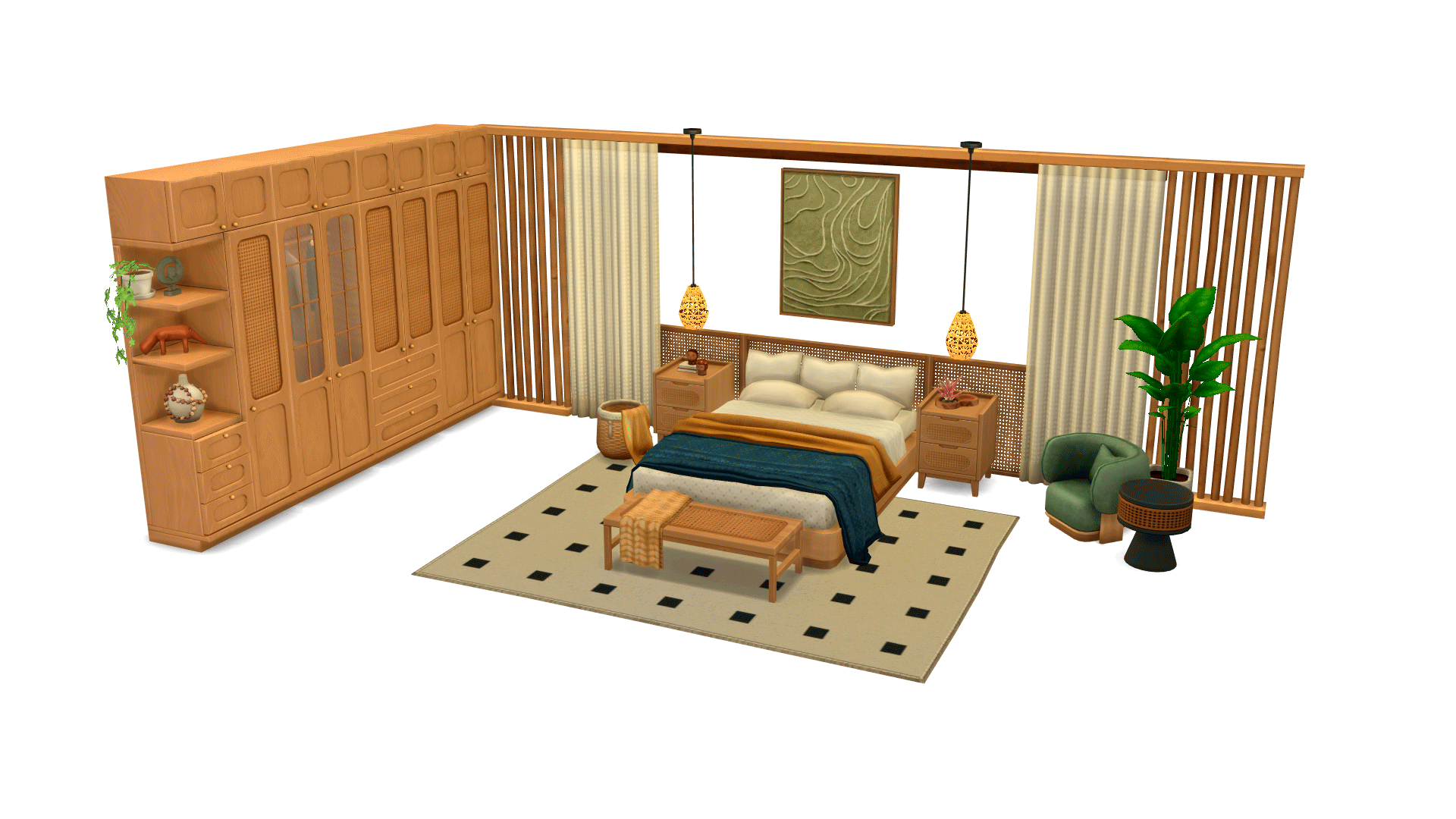 Спальня Terracotta Bedroom Sims 4
