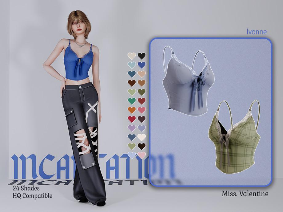 Топ Ivonne Blouse With Bow Sims 4