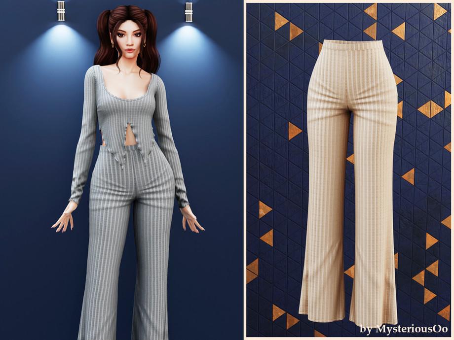 Комплект Ribbed Top High Waist Pants Sims 4