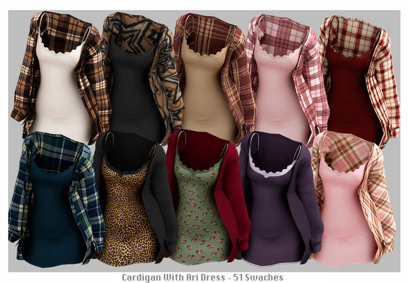 Комплект Cardigan With Ari Dress Sims 4