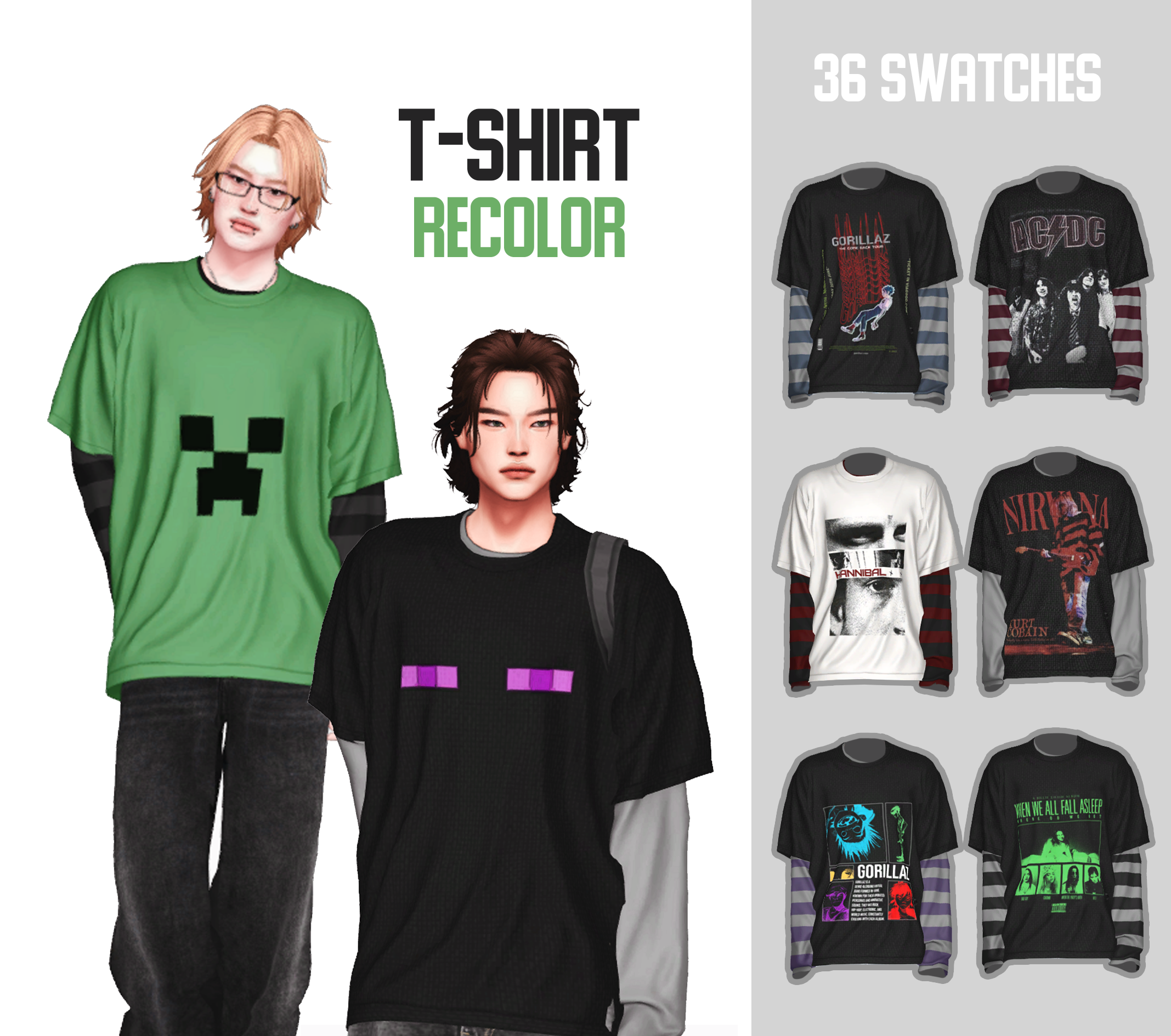 Кофта Nerd T Shirt Gorilla X3 Recolor Sims 4