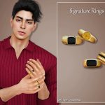 Кольца Signature Rings Set Sims 4