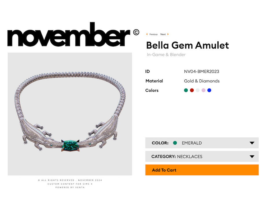 Колье Bella Gem Amulet Sims 4